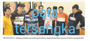 8 Penambang Ilegal (PETI) Batubara Diamankan Polsek Lawang Kidul