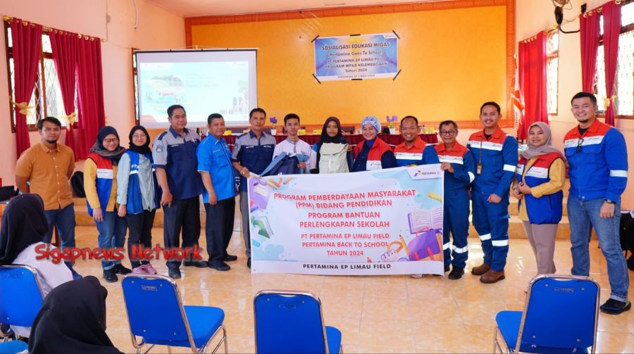Bentuk Dukungan Semangat Belajar, PT Pertamina EP Limau Field Berikan 60 Paket Alat Sekolah
