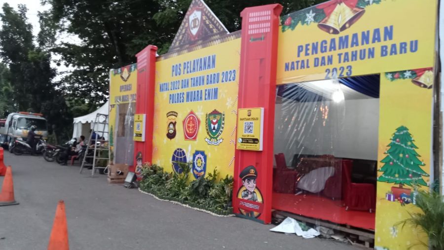 Berikan Rasa Aman Nataru, Polres Muara Enim Dirikan Pos Pelayanan Masyarakat