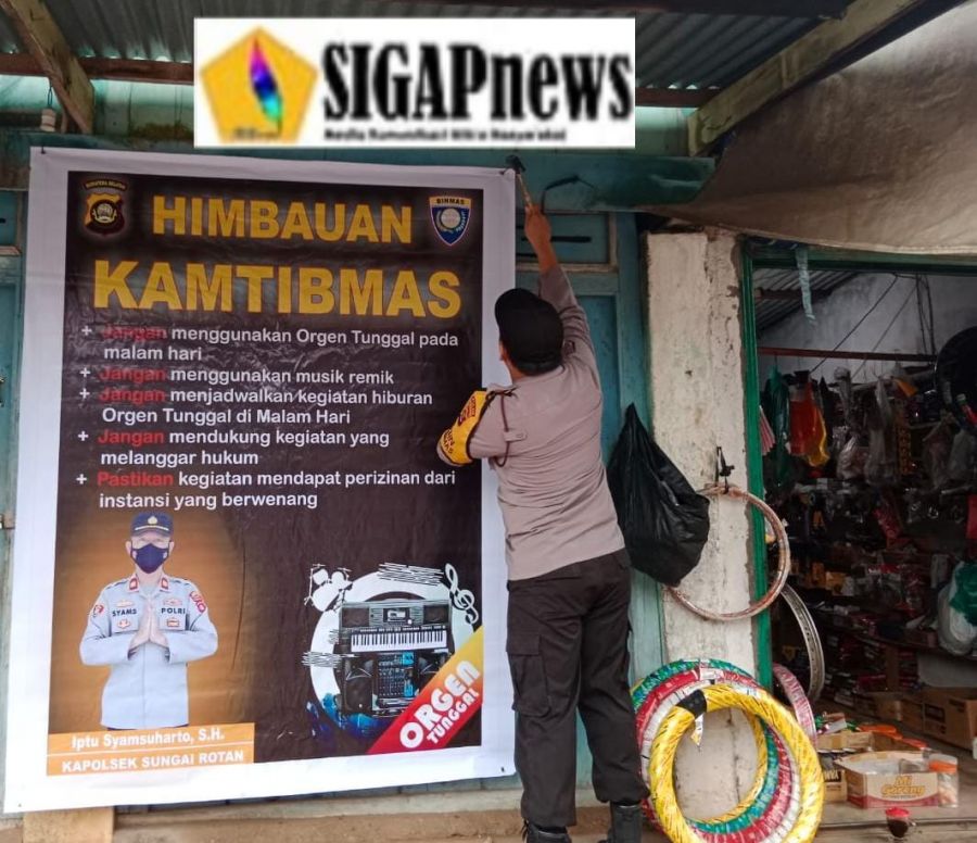 Polsek Sungai Rotan Berikan Himbauan Kamtibmas dengan Memasang Spanduk