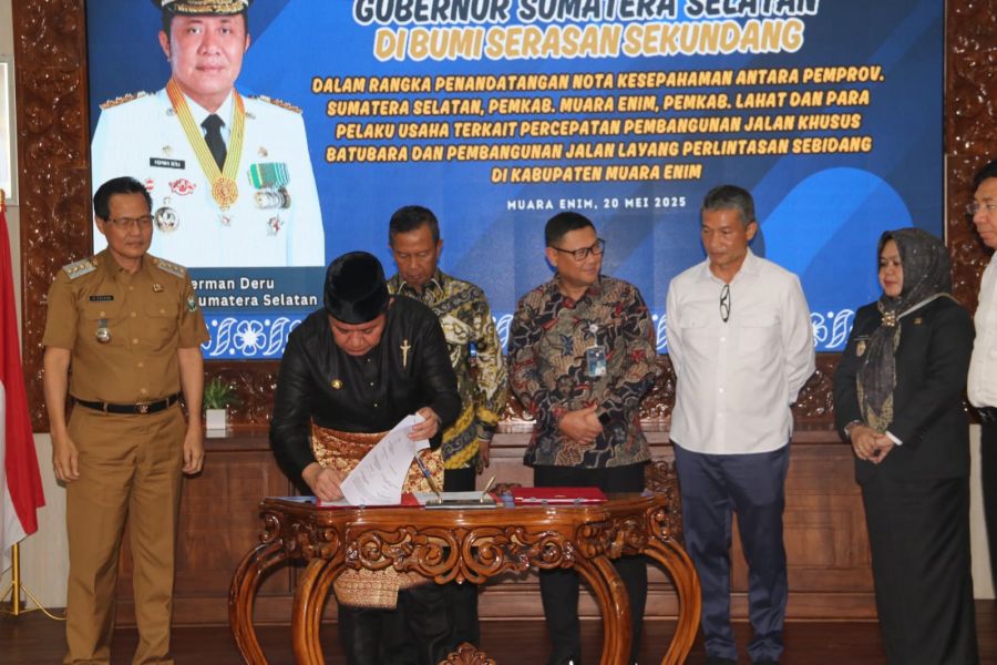 Bupati Muara Enim Bersama Gubernur Sumsel & Perusahaan Teken MoU Percepatan Pembangunan Jalan Khusus