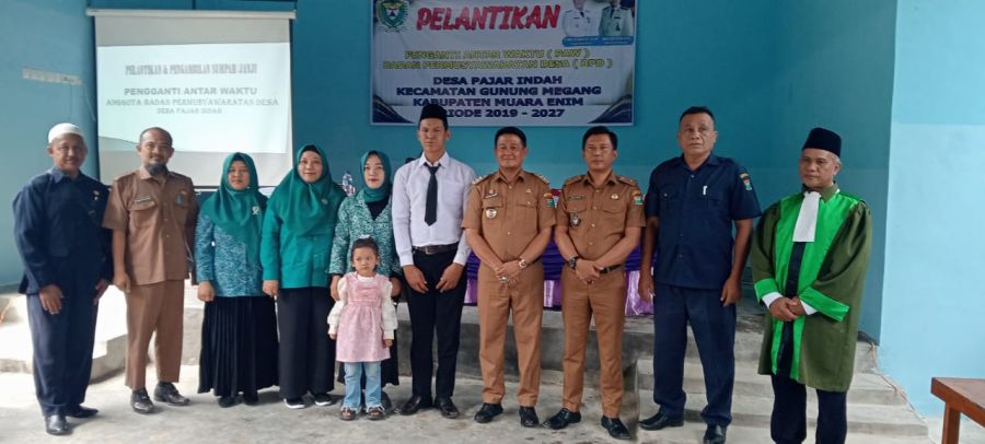 Camat Gunung Megang Lantik PAW BPD Pajar Indah Masa Periode 2019-2027, Berlangsung Musrenbangdes