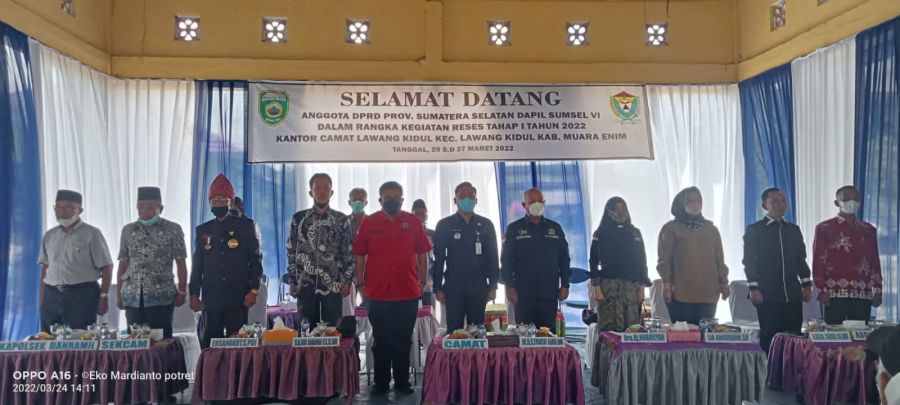 DPRD Sumsel Dapil 6 Adakan Reses Di Kecamatan Lawang Kidul