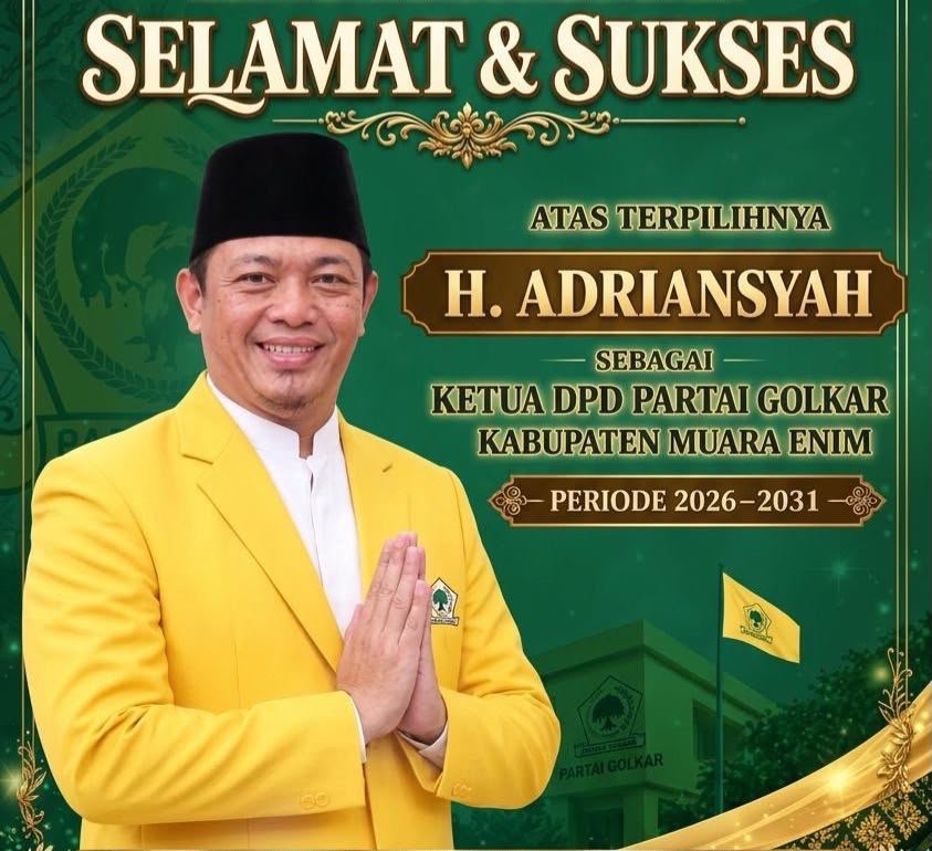 H Adriansyah Resmi Nahkodai Golkar Muara Enim, Targetkan 11 Kursi DPRD