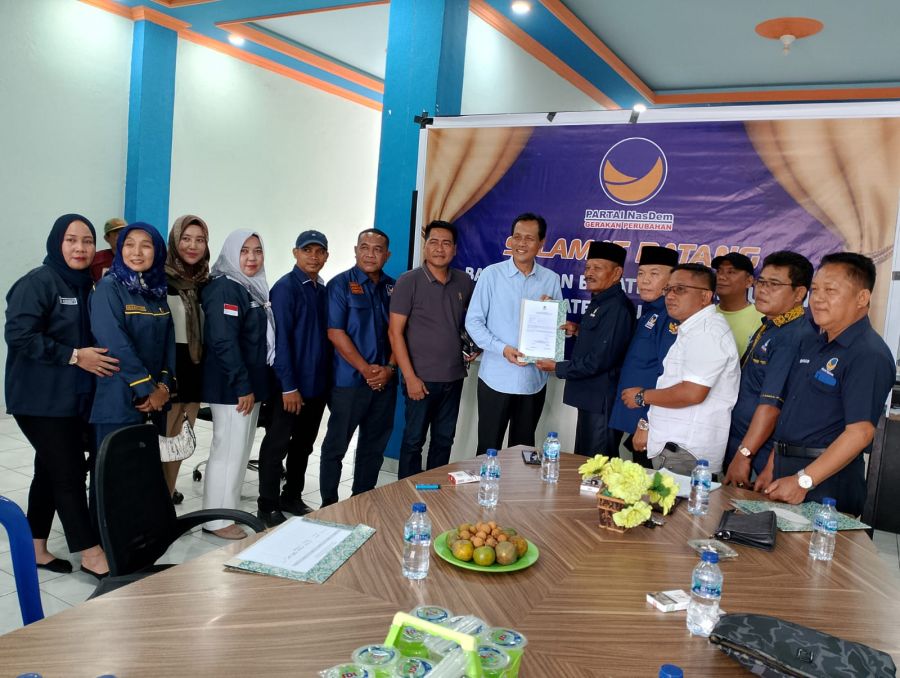 H. Edison, SH, M.Hum Ambil Formulir Pendaftaran Calon Bupati Muara Enim 2024-2029 di Partai Nasdem
