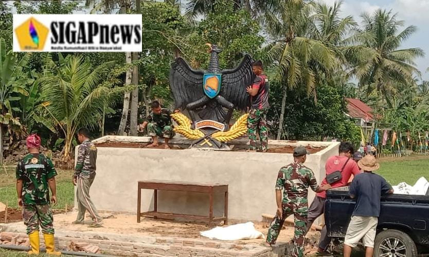 Hari Ke-19 TMMD Kodim 0429/Lamtim Garuda Hitam Monumen Dijadikan Ikon di Desa Sumber Marga