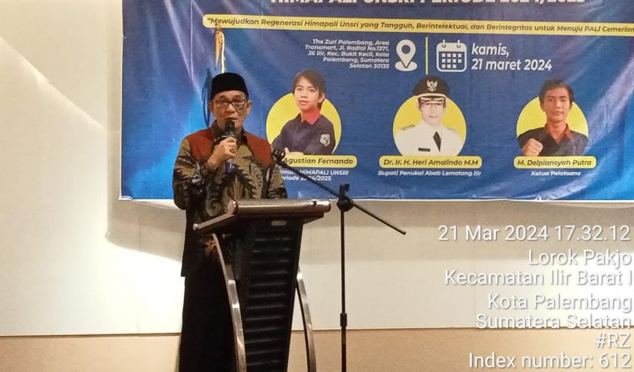Heri Amalindo Bupati PALI Hadiri Pelantikan HIMAPALI UNSRI Periode 2024-2025