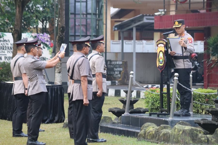 Kapolres Muara Enim Pimpin Sertijab Kabag, Kasat Reskrim dan Kapolsek Lembak