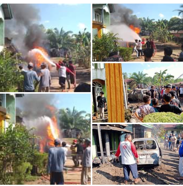 Kebakaran di Cinta Kasih Muara Enim, Mobil Avanza dan Motor Mio Hangus Terbakar