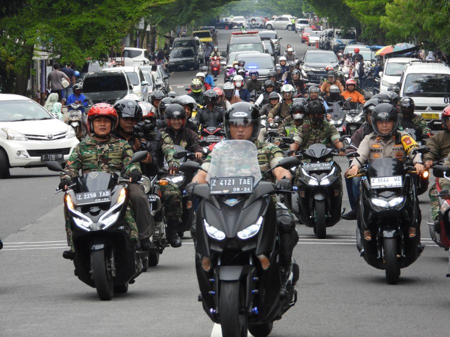 Kodim 0613/Ciamis Gelar Touring Bersama Forkopimda Sambil Berpatroli di Wilayah