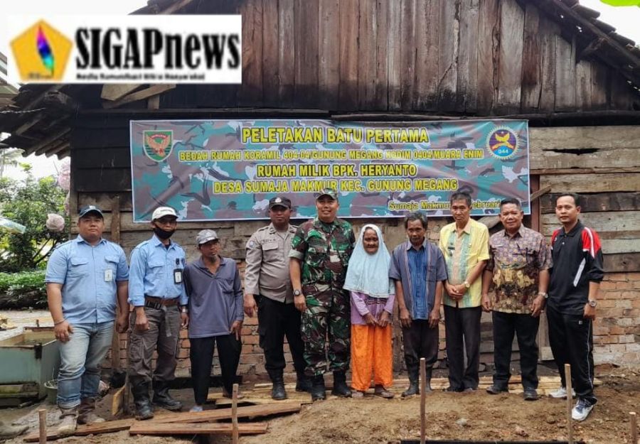 Koramil 404-04/GM Laksanakan Bedah Rumah Warga Sumaja Makmur