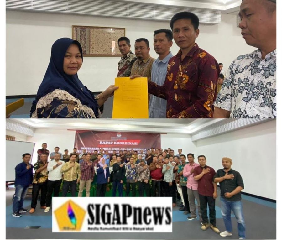 KPU Muara Enim, Serahkan Lembar Kerja dan Bimtek Caleg DPD RI Kepada PPK Sekabupaten Muara Enim