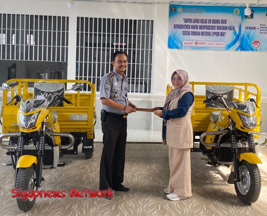 Lapas Kelas IIB Muara Enim Menerima Bantuan R Motor Roda Tiga Dari PT Bukit Asam