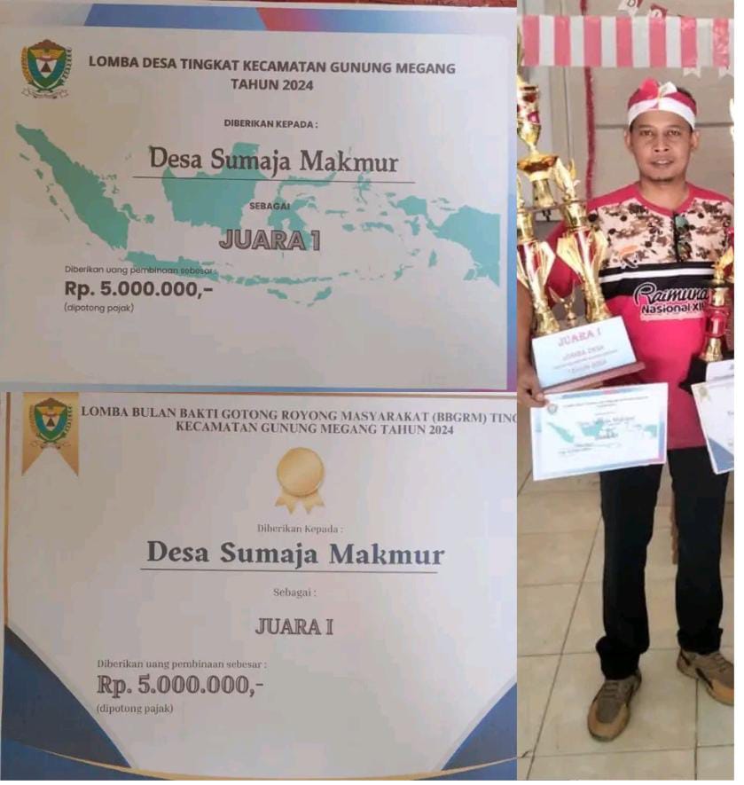 Luar Biasa, Kades Sumaja Makmur Sabet 2 Juara 1 Lomba Desa Tingkat Kecamatan