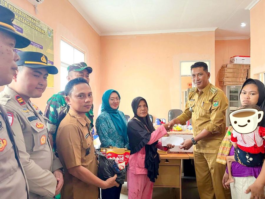 Terima Laporan Adanya Bayi Diduga Gizi Buruk, Camat Gelumbang Tinjau Langsung Korban