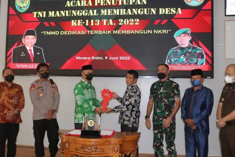 Muara Enim Tercatat Miliki Sasaran Kegiatan Terbanyak se-Sumbagsel Saat Acara Penutupan TMMD Ke-113