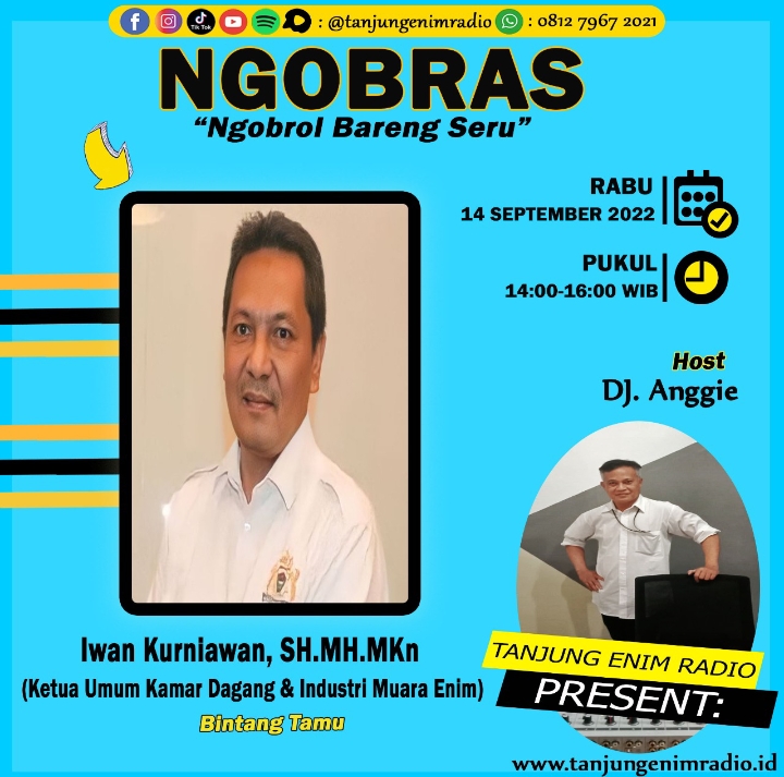 Ngobras di Tanjung Enim Radio hadirkan Ketua Kadin Muara Enim
