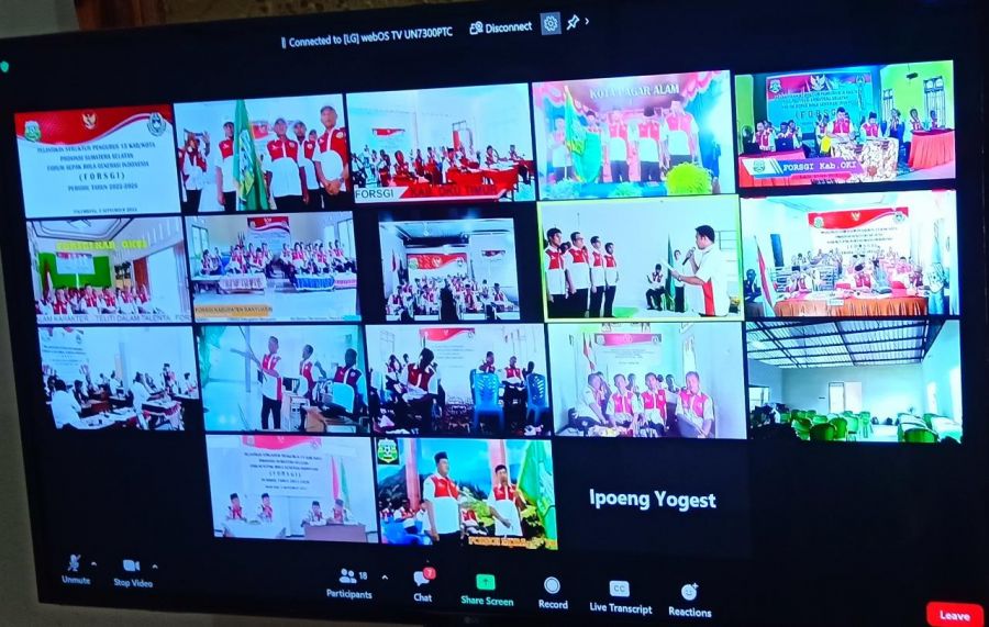 Pelantikan Pengurus Forsgi 15 Kab/Kota se Provinsi Sumsel Periode 2022-2026 Secara Daring dan Offlin
