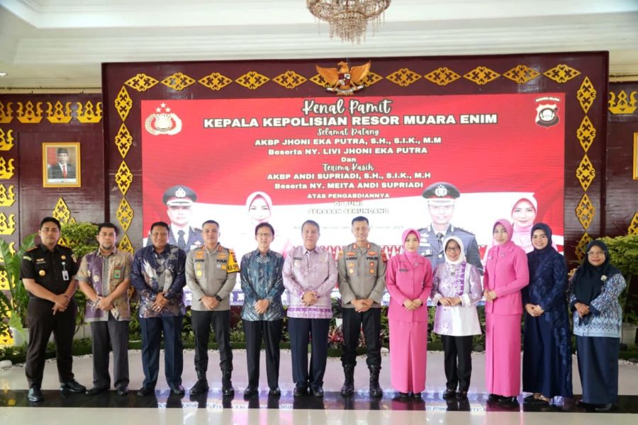 Pj. Bupati Gelar Pisah Sambut Kapolres Muara Enim Yang Baru