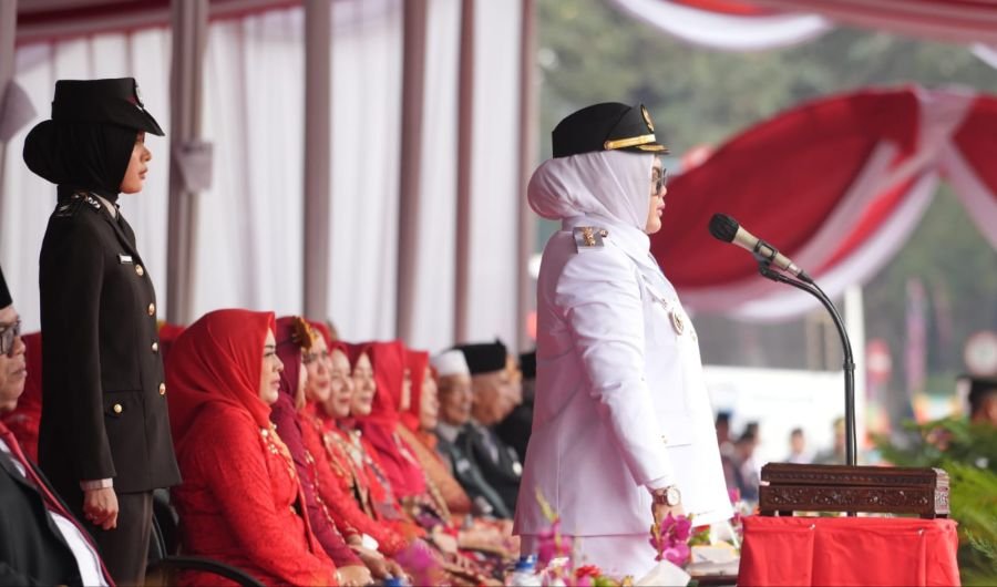 Plt. Bupati  Muara Enim Ir. Hj. Sumarni Pimpin Upacara Peringatan HUT Kemerdekaan RI Ke 81 Tahun