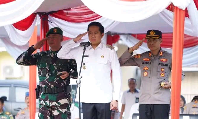 Plt Bupati Muara Enim Pimpin Apel Serentak Kasat Kamling Se Sumsel