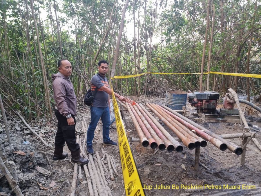 Polres Muara Enim Ungkap Kasus Illegang Driling di Wilayah Kecamatan Gunung Megang