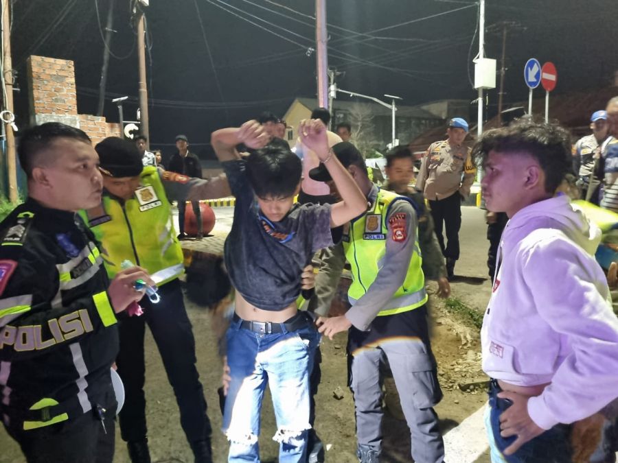 Polres PALI Gelar Razia Gabungan di Simpang lima PALI