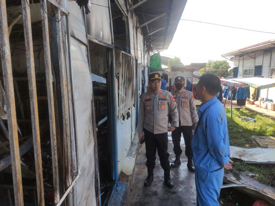 Polsek Rambang Dangku Olah TKP kebakaran di PLTU Sumsel 1  