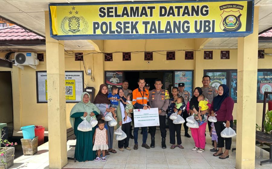 Polsek Talang Ubi Bersama PT. BSEE Berikan Bantuan Warga Stunting