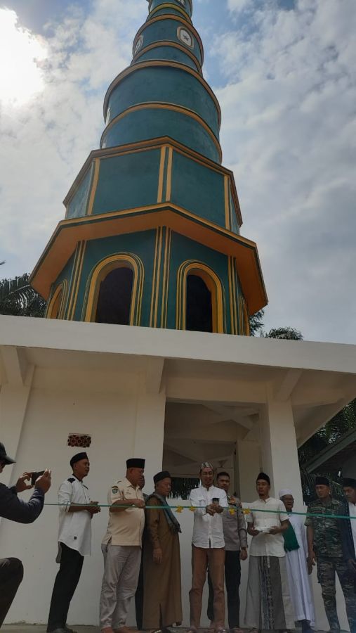 Camat Gunung Megang Resmikan Menara Masjid Jami' Nurul Huda Sekaligus Acara Isra Miraj