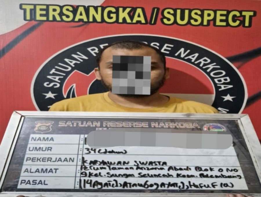Pria MJ Kel Tungkal Berhasil Di Tangkap Oleh Jajaran Satreskoba Polres Muara Enim
