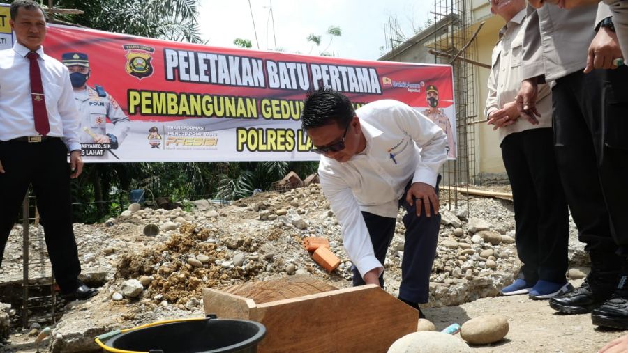 PTBA Bantu Polres Lahat Bangun Gedung Barang Bukti
