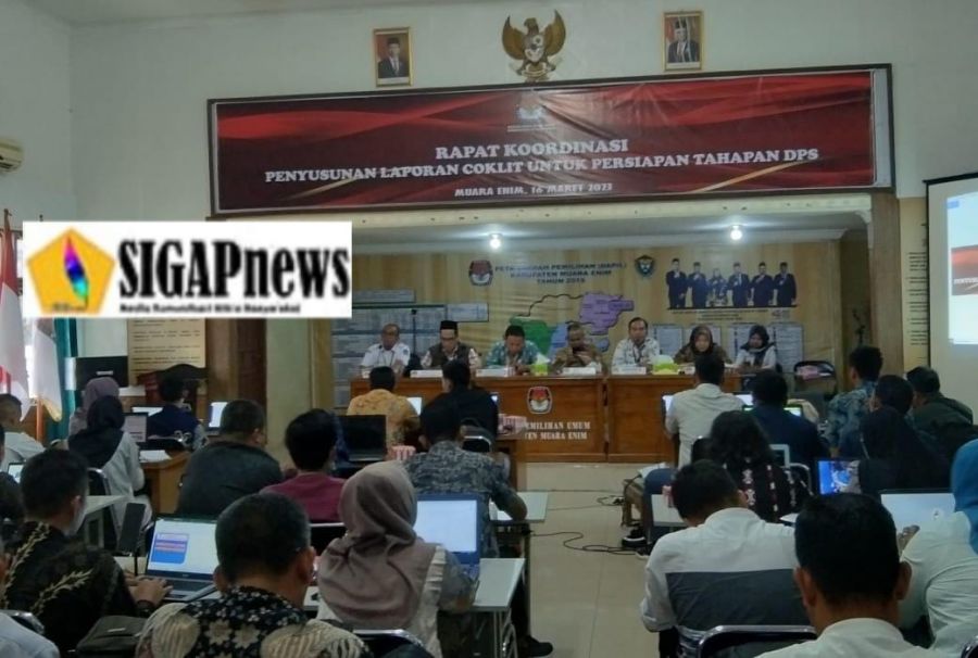 Rakor Penyusunan Laporan Coklit Untuk Persiapan Tahapan DPS KPU Kabupaten Muara Enim Th 2023
