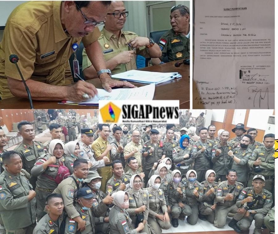 Ratusan Anggota Sat Pol PP Gruduk Kantor BKPSDM, Berakhir Dengan Surat Pernyataan