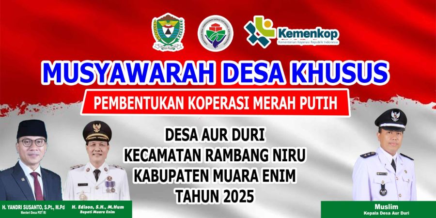 Secara Resmi, Koperasi Desa Merah Putih Aur Duri Terbentuk Kepengurusan, Berikut Nama-namanya