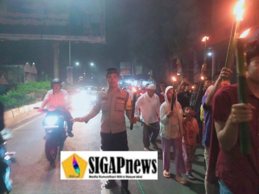 Sinergitas TNI-POLRI, Amankan Pawai Obor Sambut Bulan Ramadhan 1444 H 