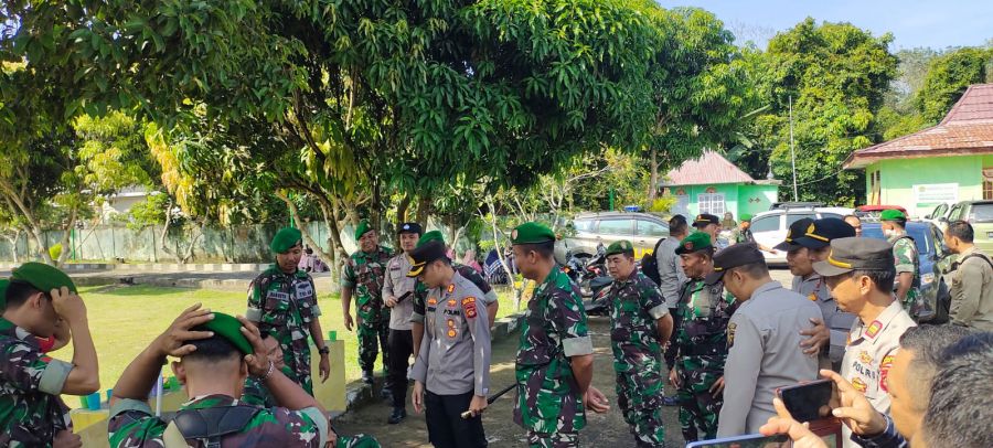 Sinergitas TNI-POLRI, Kapolres Silaturahmi ke Koramil 0404-01/Gelumbang Kodim 0404/Muara Enim