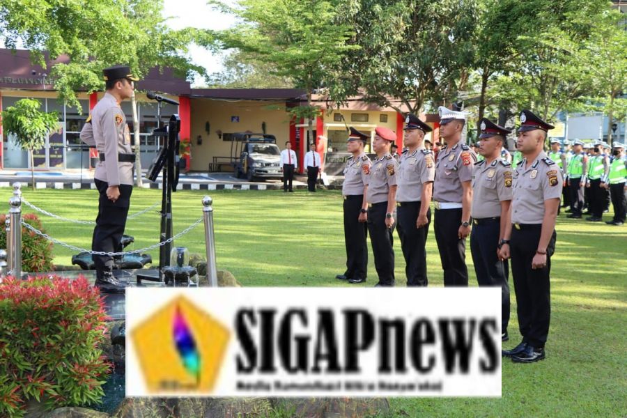 Upacara Korps Raport Kenaikan Pangkat Anggota Polres Muara Enim