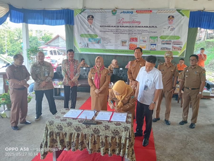 Wabup Launching Sembako Murah di Desa Gunung Megang Luar, Program Membara 100 Hari Kerja