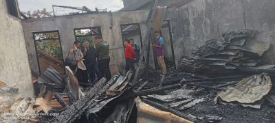 Camat Lawang Kidul Tinjau Lokasi Kebakaran Di Bedeng Kantor Tanjung Enim